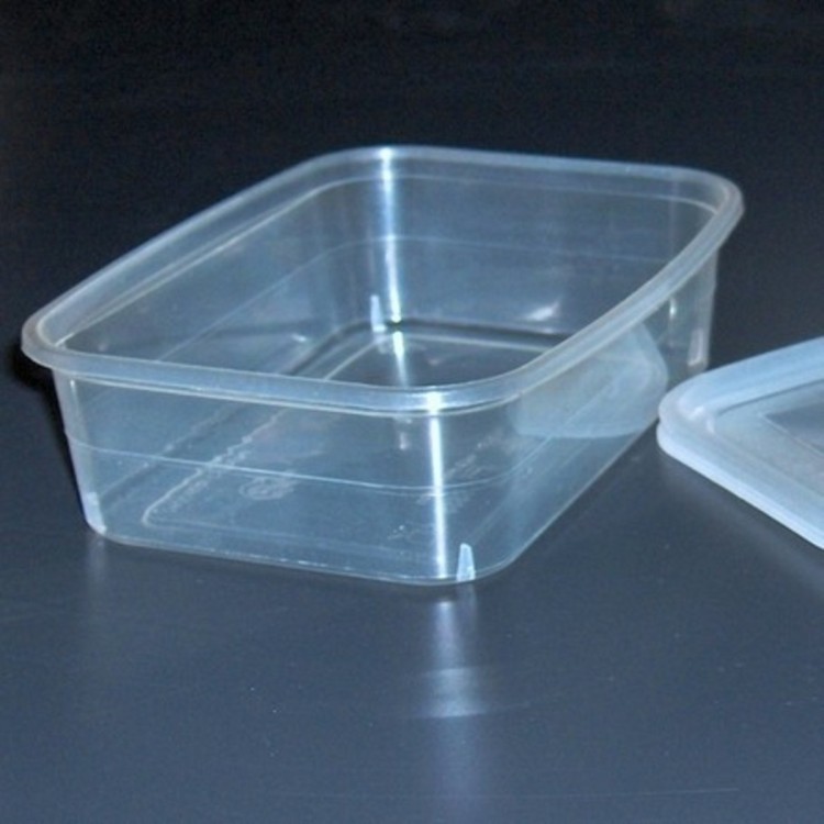 Barquette avec couvercle rectangulaire transparent 13,8x10,4x5,3 cm 43 cl (50 pièces)