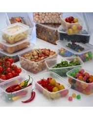 Barquette avec couvercle rectangulaire transparent 13,8x10,4x5,3 cm 43 cl (50 pièces)