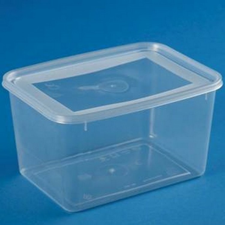 Barquette avec couvercle rectangulaire transparent 18,3x13,9x6,7 cm 112 cl (50 pièces)