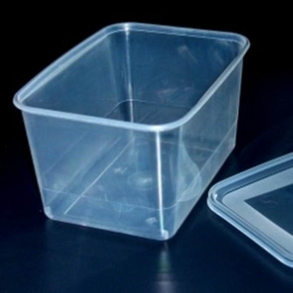 Barquette avec couvercle rectangulaire transparent 18,3x13,9x10,2 cm 173 cl (50 pièces)