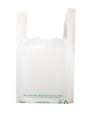 Sac bretelle plastique blanc 21x40 cm 50 microns (1000 pièces)