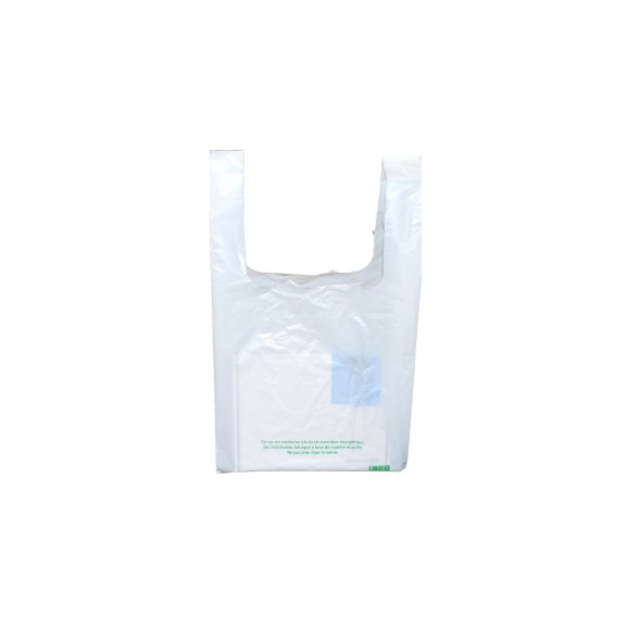 Sac bretelle plastique blanc 600x480 mm (500 pièces)