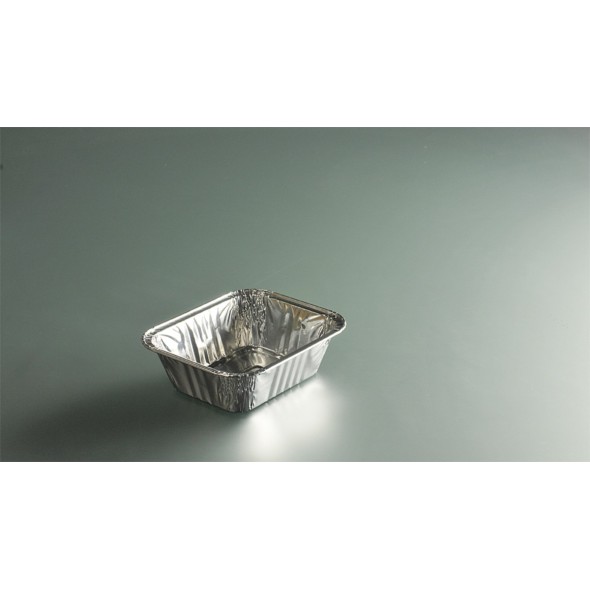 Barquette rectangulaire gris aluminium 15x12,4x4,4 cm 49 cl (100 pièces)