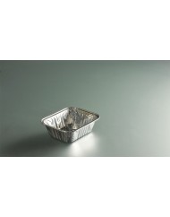 Barquette rectangulaire gris aluminium 15x12,4x4,4 cm 49 cl (100 pièces)