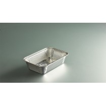 Barquette rectangulaire gris aluminium 20,1x13,7x4,5 cm 82 cl (100 pièces)