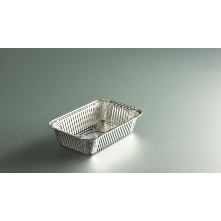 Barquette rectangulaire gris aluminium 20,1x13,7x4,5 cm 82 cl (100 pièces)