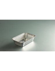 Barquette rectangulaire gris aluminium 20,1x13,7x4,5 cm 82 cl (100 pièces)