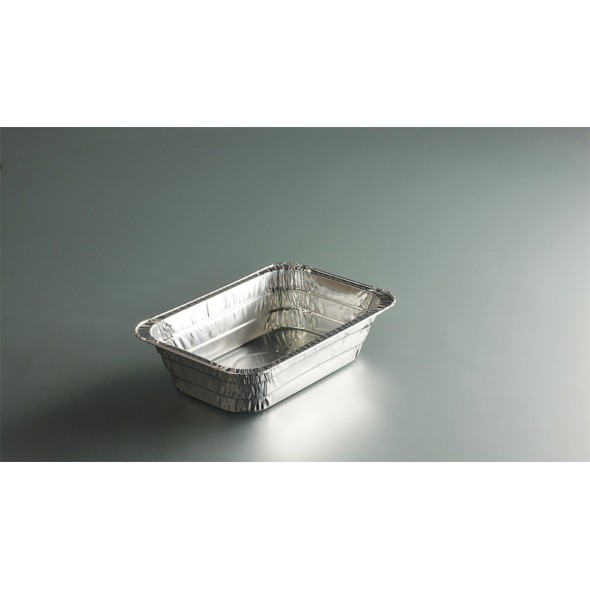 Barquette rectangulaire gris aluminium 20,3x13,8x5 cm 89 cl (100 pièces)