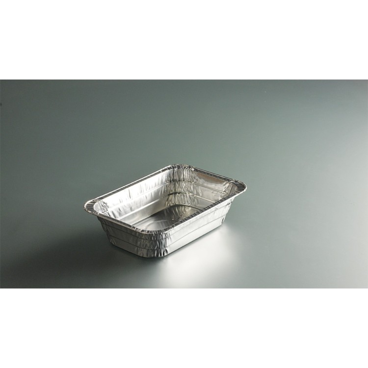 Barquette rectangulaire gris aluminium 20,3x13,8x5 cm 89 cl (100 pièces)