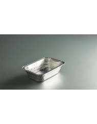 Barquette rectangulaire gris aluminium 20,3x13,8x5 cm 89 cl (100 pièces)