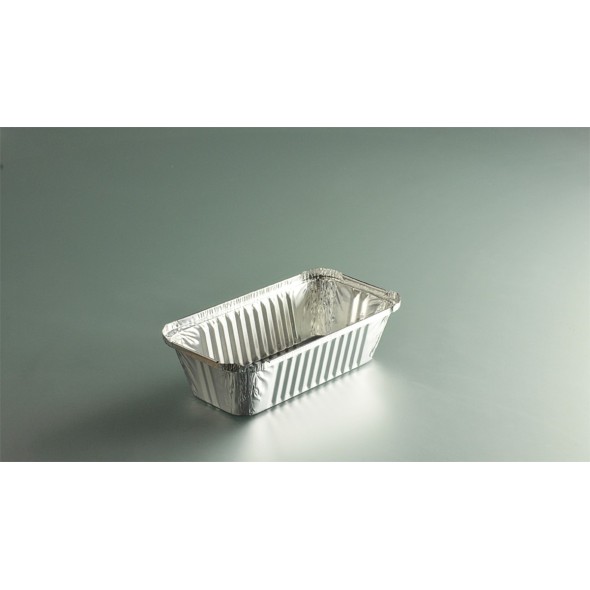 Barquette operculable rectangulaire gris aluminium 20,1x10,9x4,9 cm 68,5 cl (100 pièces)