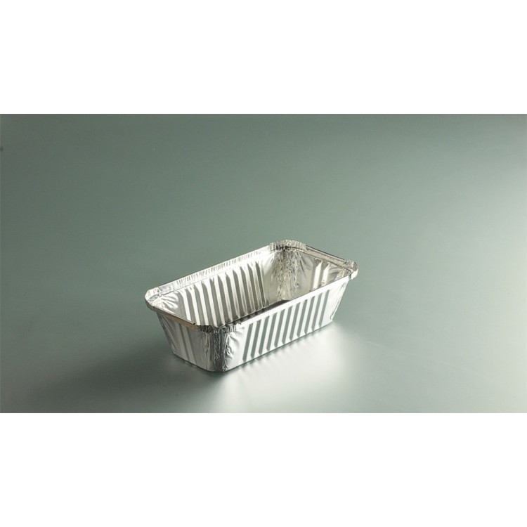 Barquette operculable rectangulaire gris aluminium 20,1x10,9x4,9 cm 68,5 cl (100 pièces)