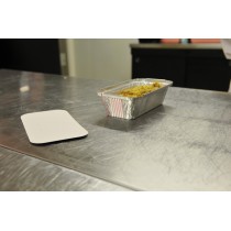 Barquette operculable rectangulaire gris aluminium 20,1x10,9x4,9 cm 68,5 cl (100 pièces)