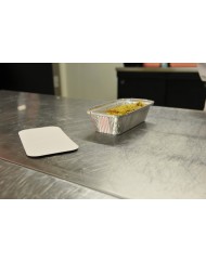 Barquette operculable rectangulaire gris aluminium 20,1x10,9x4,9 cm 68,5 cl (100 pièces)