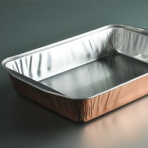 Plat rectangulaire gris aluminium 36,8x24,9x5,9 cm 400 cl