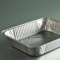 Plat GN1/2 rectangulaire gris aluminium 32,2x26,2x6 cm 360 cl (100 pièces)