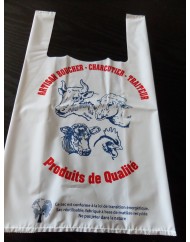 Sac bretelle plastique blanc 26x45 cm 50 microns (500 pièces)