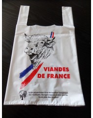 Sac bretelle plastique blanc 26x45 cm 50 microns (500 pièces)