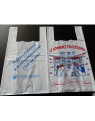 Sac bretelle plastique blanc 30x50 cm 50 microns (500 pièces)