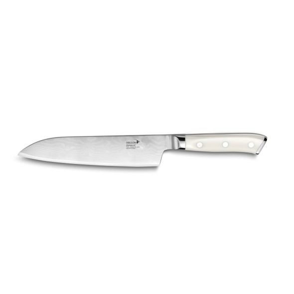 Couteau santoku 18 cm acier plastique unie Damas 67 Deglon