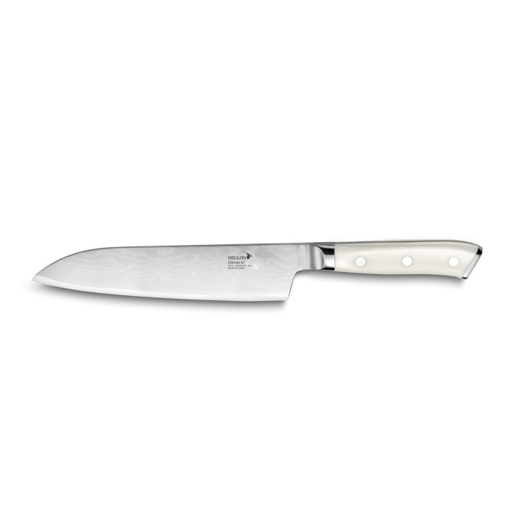 Couteau santoku 18 cm acier plastique unie Damas 67 Deglon