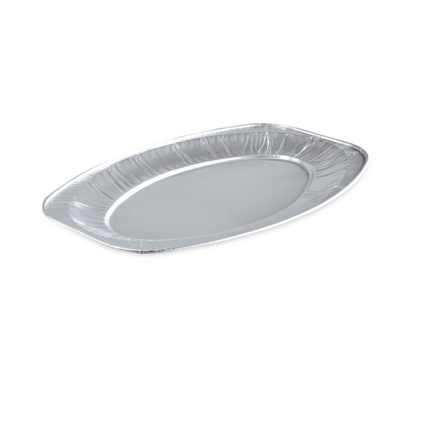 Plat de présentation rectangulaire gris aluminium 43x28,6x2,5 cm (10 pièces)