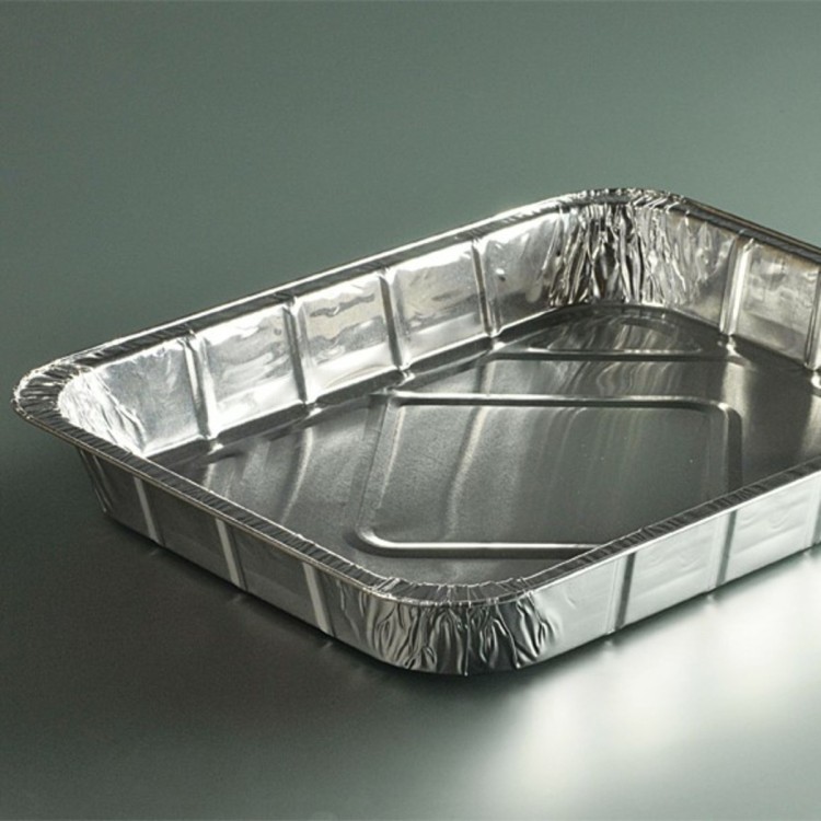 Plat GN1/2 rectangulaire gris aluminium 32,2x26,2x3,8 cm 262,5 cl (100 pièces)