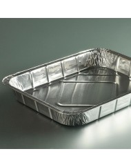 Plat GN1/2 rectangulaire gris aluminium 32,2x26,2x3,8 cm 262,5 cl (100 pièces)