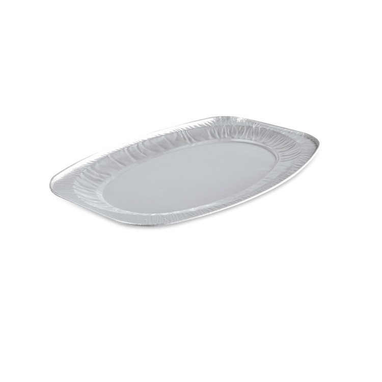 Plat de présentation rectangulaire gris aluminium 54,8x35,9x2,2 cm (10 pièces)