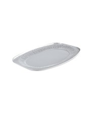 Plat de présentation rectangulaire gris aluminium 54,8x35,9x2,2 cm (10 pièces)